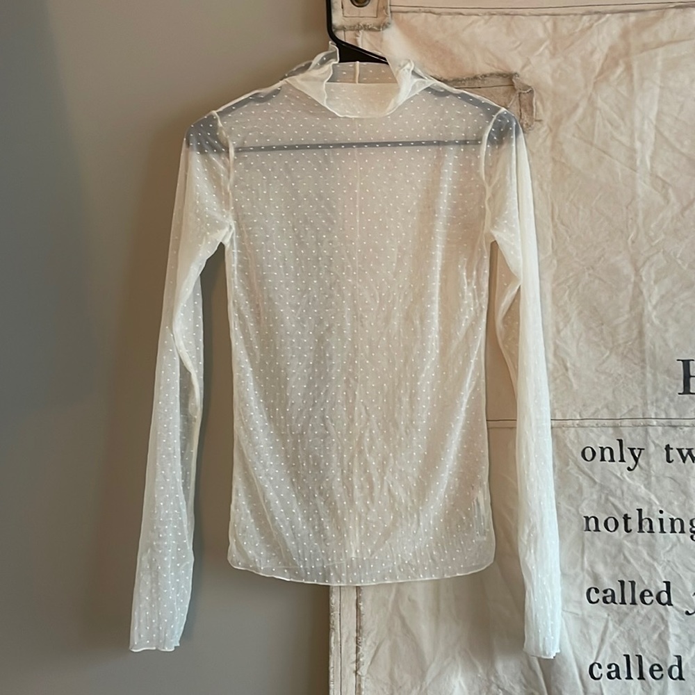 Free People Mesh Dot Layering Mock Tee